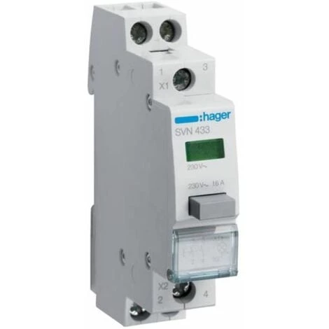 HAGER Bouton Poussoir à Accrochage - Contact 2F - Avec Voyant Vert 1 HAGER Bouton Poussoir à Accrochage - Contact 2F - Avec Voyant Vert