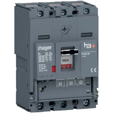 Disj.h3+P160 LSNI 3x100A 50kA - APPAREILLAGE DE TETE HAGER HMS100GC 2 Disj.h3+P160 LSNI 3x100A 50kA - APPAREILLAGE DE TETE HAGER HMS100GC – Image 2