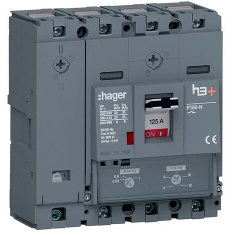 Disj.h3+P160 TM 4x125A 25kA - APPAREILLAGE DE TETE HAGER HHS126DC 2 Disj.h3+P160 TM 4x125A 25kA - APPAREILLAGE DE TETE HAGER HHS126DC – Image 2