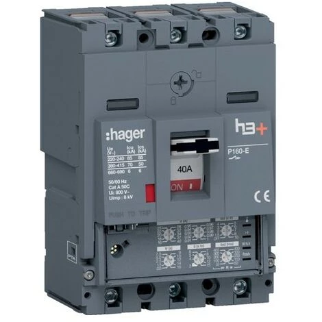 Disj.h3+P160 LSI 3x40A 70kA - APPAREILLAGE DE TETE HAGER HES040JC 2 Disj.h3+P160 LSI 3x40A 70kA - APPAREILLAGE DE TETE HAGER HES040JC – Image 2