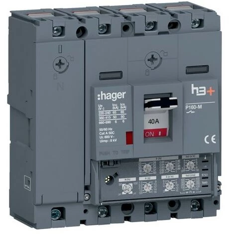 Disj.h3+P160 LSI 4x40A 50kA - APPAREILLAGE DE TETE HAGER HMS041JC 2 Disj.h3+P160 LSI 4x40A 50kA - APPAREILLAGE DE TETE HAGER HMS041JC – Image 2