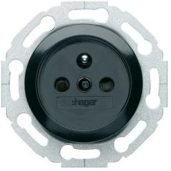 1930 Prise 2P + T Sanvis Noire - APPAREILLAGE MURAL 1930 HAGER WMV100N