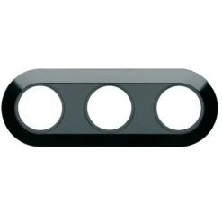 1930 Plaque 3 Postes Noire - APPAREILLAGE MURAL 1930 HAGER WMV413