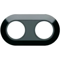 1930 Plaque 2 Postes Noire - APPAREILLAGE MURAL 1930 HAGER WMV412