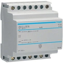 Transfo Sécu 25VA 230/12-24V - COMMANDE SIGNAL HAGER ST312