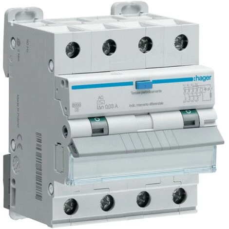 Hager 4P 300MA 16A Disjoncteur à Courant Résiduel AFP466H 1 Hager 4P 300MA 16A Disjoncteur à Courant Résiduel AFP466H