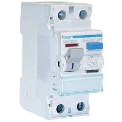 Hager Disjoncteur à Courant Résiduel Pur 2P 25A 30MA A 2 Modules CDA225H