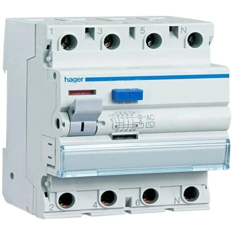 HAGER Disjoncteur Différentiel 4P 40A 300MA AC 4 Modules CFC440H 1 HAGER Disjoncteur Différentiel 4P 40A 300MA AC 4 Modules CFC440H