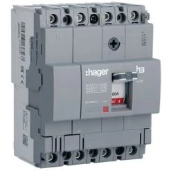 Hager X160 4P 18KA 80A Disjoncteur Thermomagnétique HDA081L