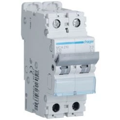 Interrupteur Magnétothermique Hager 2P 10A 6 KA C 2 Modules MCA210