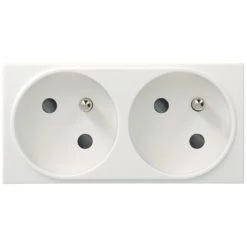 Hager WS122 Prise Double 2P+T - Systo 90x45x42,5mm - Blanc