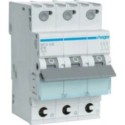 Hager MCS316 MCS316 Disjoncteur Triphasé 16 A 230 V, 400 V - Gris