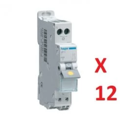 Lot De 12 Disjoncteur Bipolaire 10A Phase+Neutre Sans Vis HAGER MFS710-12