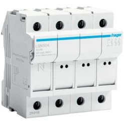 Porte-fusible Hager 32A 3P 400V L38 4 Modules 10X38 LSN504