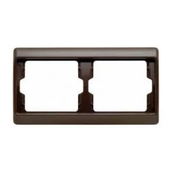 HAGER ARSYS ? CADRE 2 POSTES HORIZONTAL MARRON