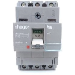 Interrupteur à Déclenchement Libre X160 3P 125A Fixe HAGER HCA125H