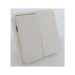 Double Poussoir CUBYKO 1O/1F Associable Blanc IP55 HAGER WNA044B