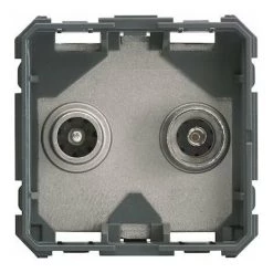 HAGER Prise TV + FM Gallery Direct 2 Modules