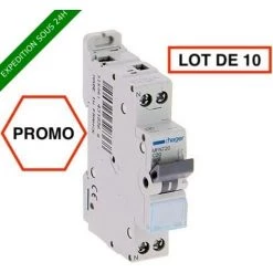 LOT DE 10 // HAGER Disjoncteur 20A Ph+N Courbe C 3kA 230V - MFN720