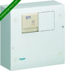 HAGER TN401 Coffret De Communication équipé Tél / TV