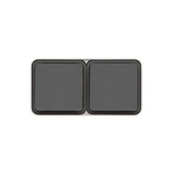 HAGER Cubyko Prise Double Horizontale 2PT Saillie Gris IP55 - Gris