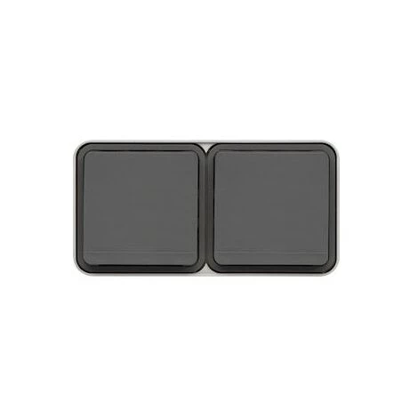 HAGER Cubyko Prise Double Horizontale 2PT Saillie Gris IP55 - Gris 1 HAGER Cubyko Prise Double Horizontale 2PT Saillie Gris IP55 - Gris