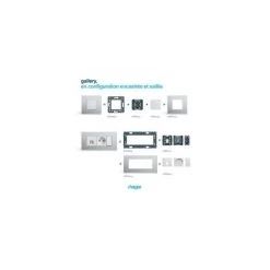 HAGER Plaque Gallery 1 Poste Matiere Moon Glass - Blanc -France HAGER Soldes Boutique 34200508 4