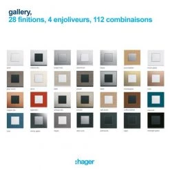 HAGER Plaque Gallery 1 Poste Matiere Natural Alu -France HAGER Soldes Boutique 34200517 5