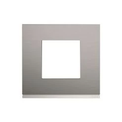 HAGER Plaque Gallery 1 Poste Matiere Bright Inox - Acier Inoxydable