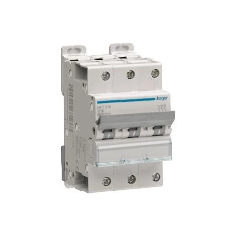 HAGER Disjoncteur 3P 610kA Courbe C 16A 3 Modules 1 HAGER Disjoncteur 3P 610kA Courbe C 16A 3 Modules