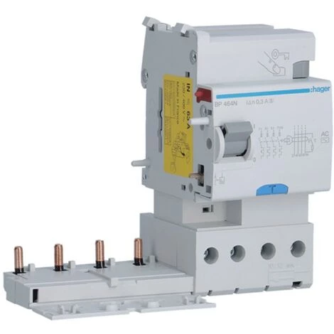 Hager Blocage Différentiel 4P 63A 300mA AC/S 3 Modules BP464N 1 Hager Blocage Différentiel 4P 63A 300mA AC/S 3 Modules BP464N