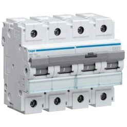 Interrupteur Magnétothermique Hager 4P 80A 10KA C 6 Modules HMF480