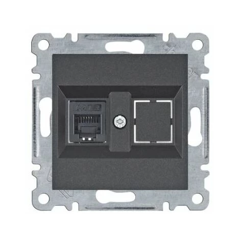 HAGER Lumina | Prise Simple RJ11/RJ12 Noir WL2013 1 HAGER Lumina | Prise Simple RJ11/RJ12 Noir WL2013