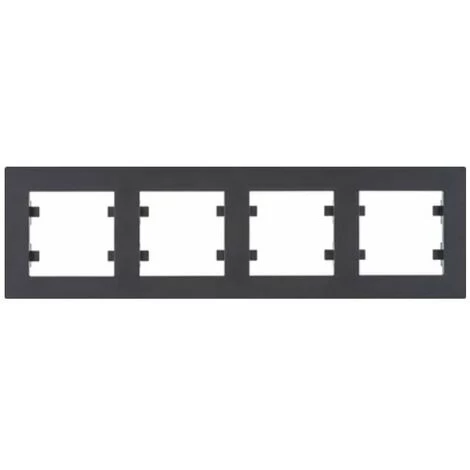 HAGER Lumina Intense | Cadre 4 éléments Horizontal Noir WL5743 1 HAGER Lumina Intense | Cadre 4 éléments Horizontal Noir WL5743