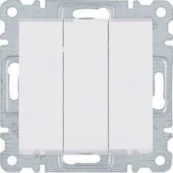 HAGER Lumina | Interrupteur Triple Blanc Polaire WL0070