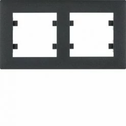 HAGER Lumina Intense | Cadre 2 éléments Horizontal Noir WL5723
