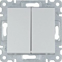 HAGER Lumina | Interrupteur Double Argent WL0052