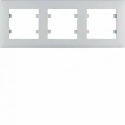 HAGER Lumina Intense | Cadre Horizontal Argenté 3 éléments WL5732