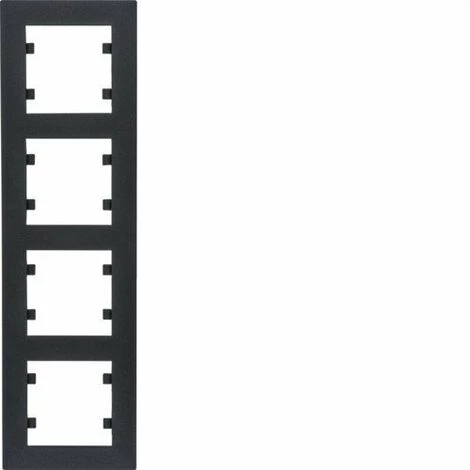 HAGER Lumina Intense | Cadre 4 éléments Verticaux Noir WL5643 1 HAGER Lumina Intense | Cadre 4 éléments Verticaux Noir WL5643