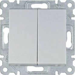 HAGER Lumina | Interrupteur Double Argent WL0042