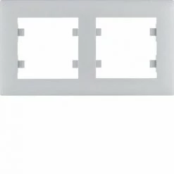 HAGER Lumina Intense | Cadre Horizontal Argenté 2 éléments WL5722