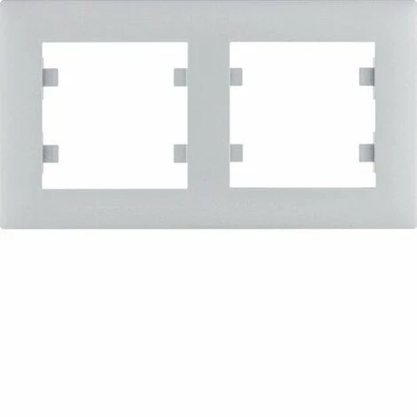 HAGER Lumina Intense | Cadre Horizontal Argenté 2 éléments WL5722 1 HAGER Lumina Intense | Cadre Horizontal Argenté 2 éléments WL5722