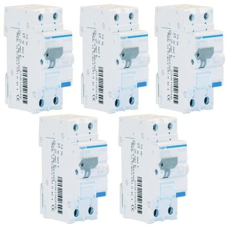 Kit Interrupteurs Différentiels Magnétothermiques Hager 1P+N 30MA 16A ADC816H 1 Kit Interrupteurs Différentiels Magnétothermiques Hager 1P+N 30MA 16A ADC816H