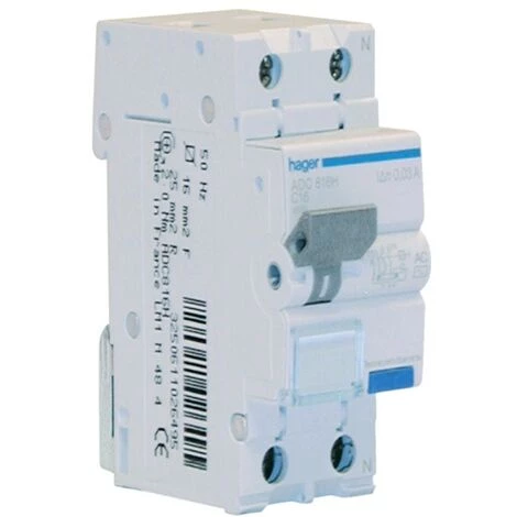 Kit Interrupteurs Différentiels Magnétothermiques Hager 1P+N 30MA 16A ADC816H 2 Kit Interrupteurs Différentiels Magnétothermiques Hager 1P+N 30MA 16A ADC816H – Image 2
