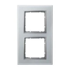 HAGER B7 ? CADRE 2 POSTES VERRE ALUMINIUM