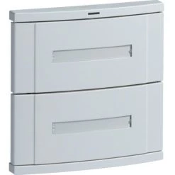 Hager TD210 - Poussoir Radio 2 Touches Avec ChAmp D'étiquetage - Gris