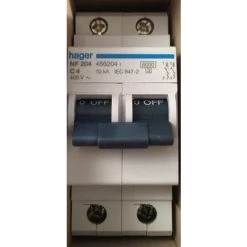 Hager NF204 466204 Disjoncteur 2P 6kA C4A