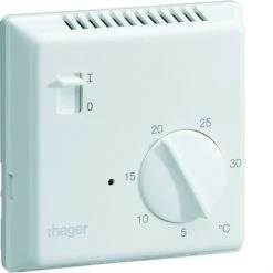 Thermostat Ambiance électronique En Saillie Pour Chauffage électrique Avec Entrée Fil Pilote 230V HAGER 25513