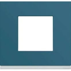 Plaque Hager Gallery - Horizontale - 1 Poste - Bleu River - Entraxe 71mm - Bleu River