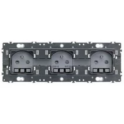 Hager WXF123 Prise De Courant Gallery 2P+T Triple - Gris